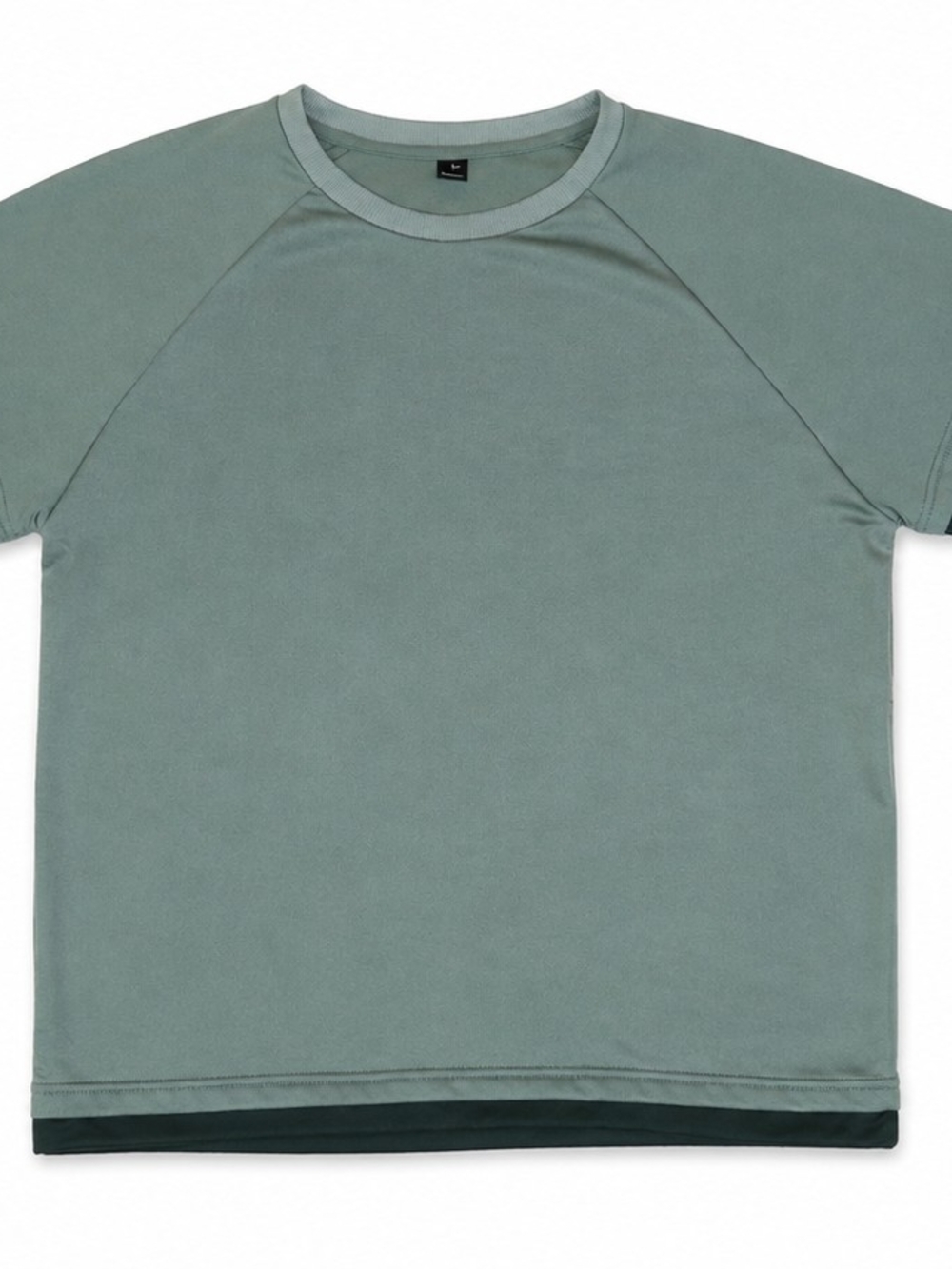 SHEIN Women’s Medium Sage Green Colorblock Layered Sleeve Crewneck Sweatshirt